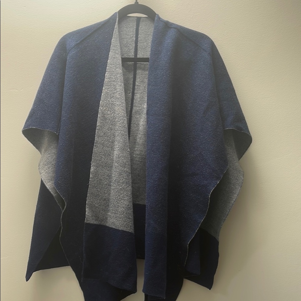 Eileen Fisher Reversible Wool Blend Colorblock Wrap Vest - XXS/XS